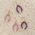 Isla handmade amethyst stone earrings with freshwater pearl