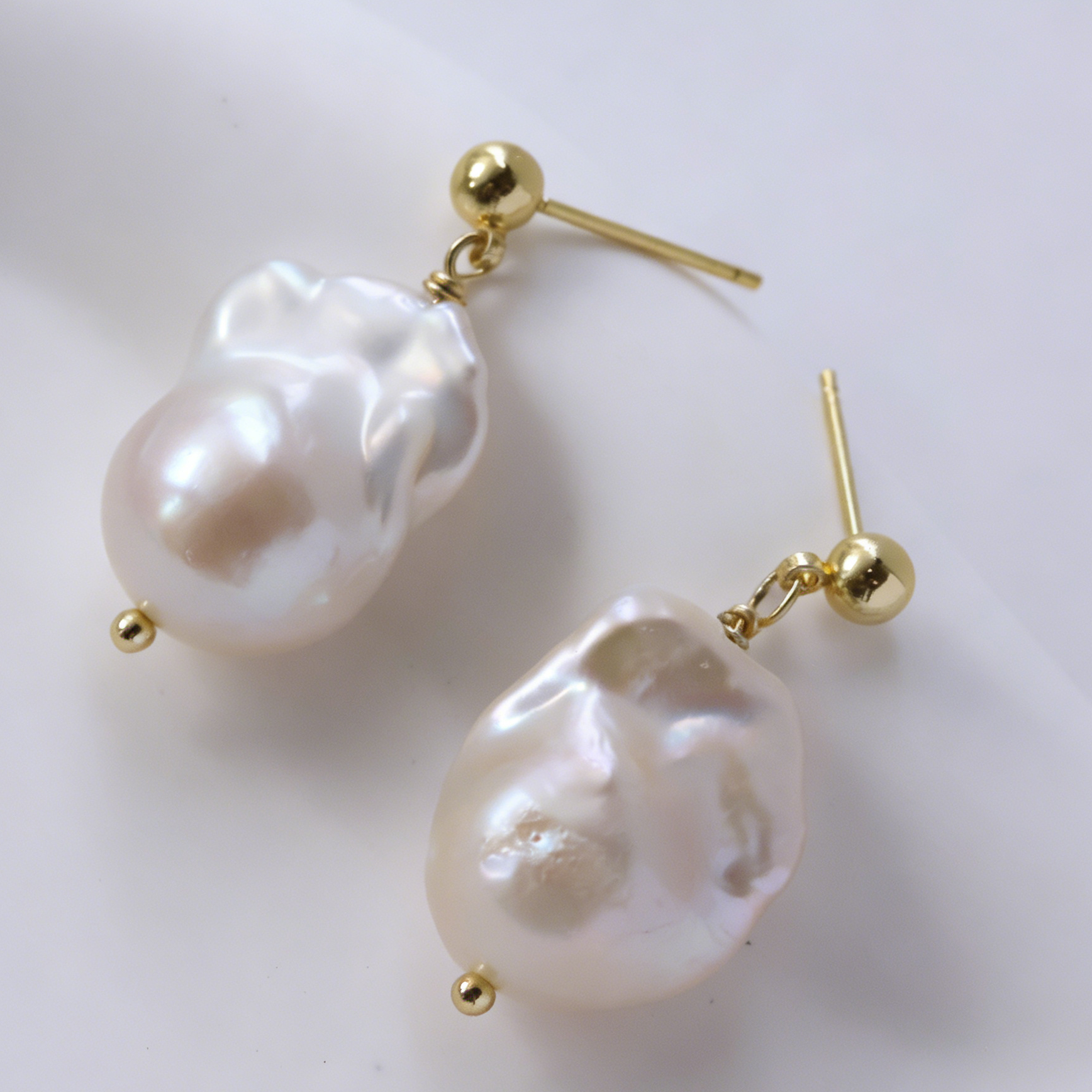 Paisley baroque pearl earrings