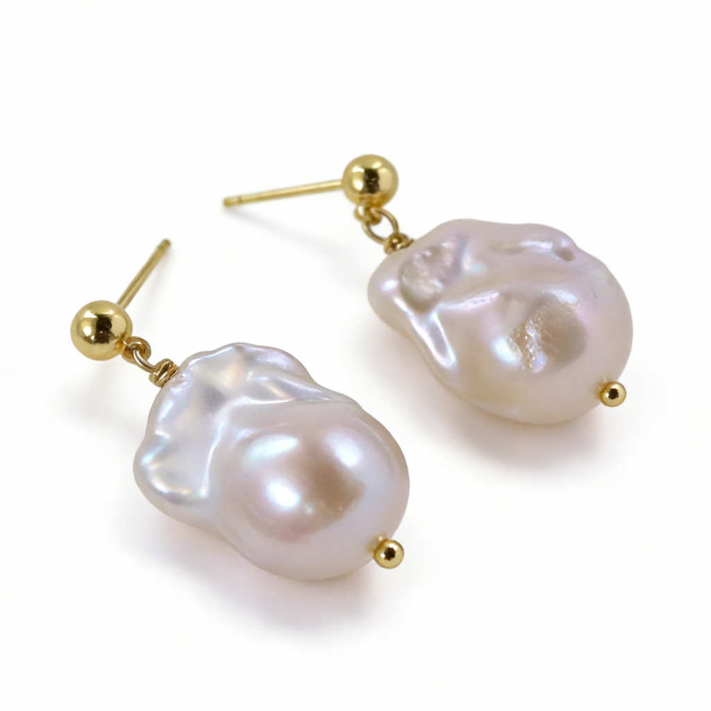 Paisley baroque pearl earrings
