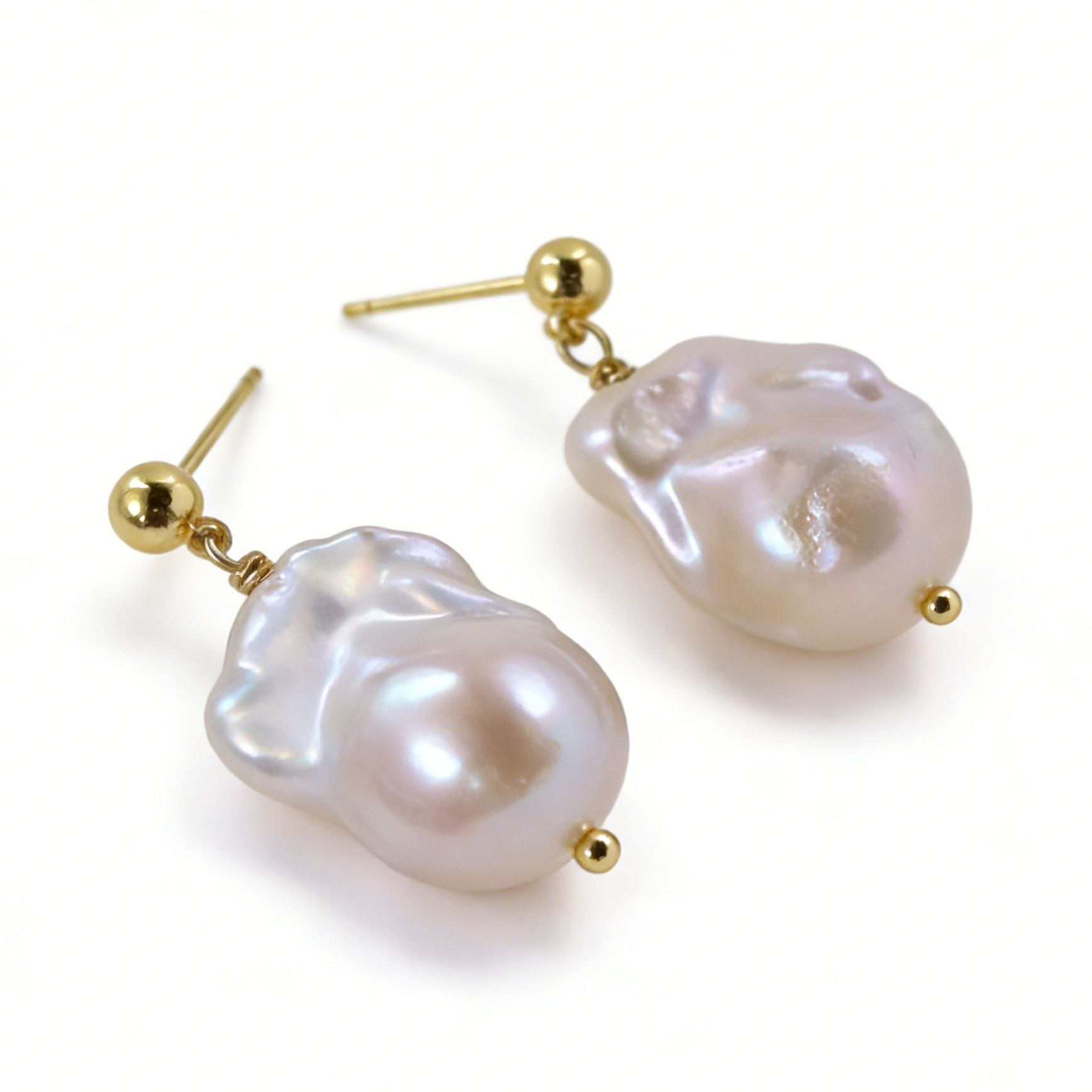 Paisley baroque pearl earrings