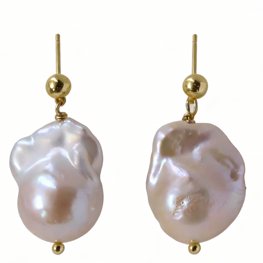 Paisley baroque pearl earrings