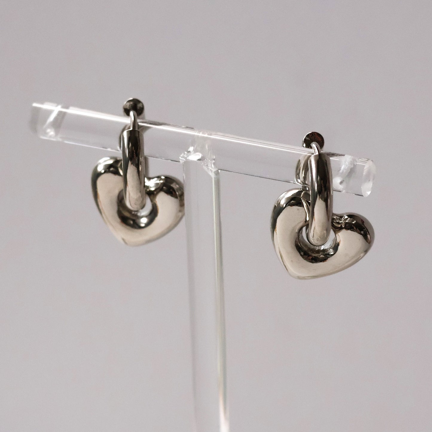 Carys gold plated heart huggie hoop earrings