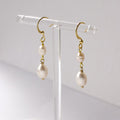 Ella pearl drop earrings handmade with fish hook