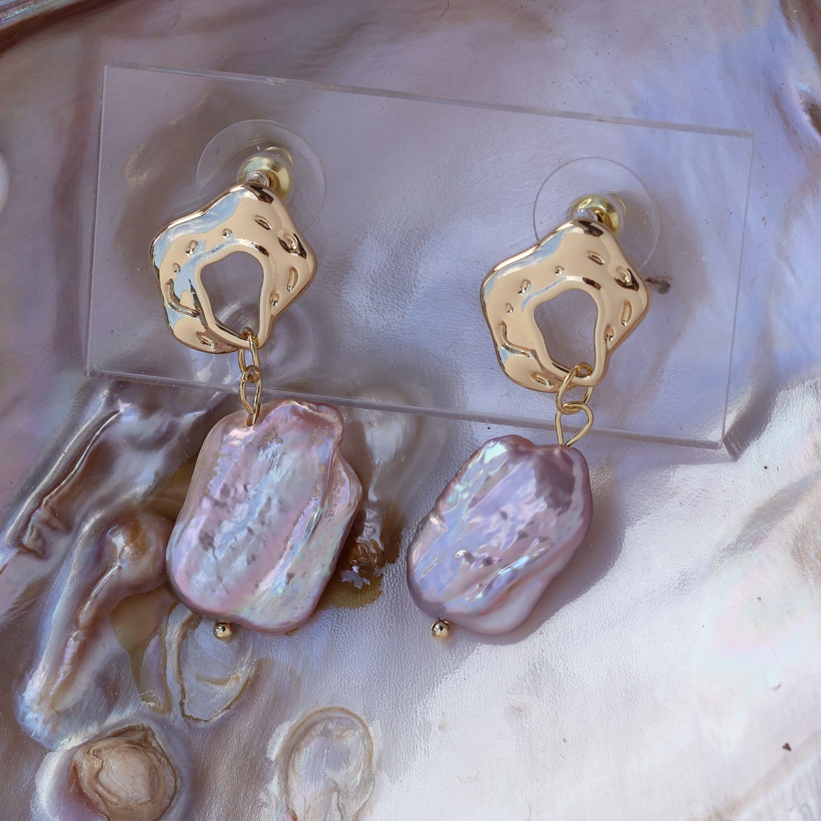 Eloise Baroque Purple Baroque Pearl Earrings