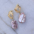 Eloise Baroque Purple Baroque Pearl Earrings