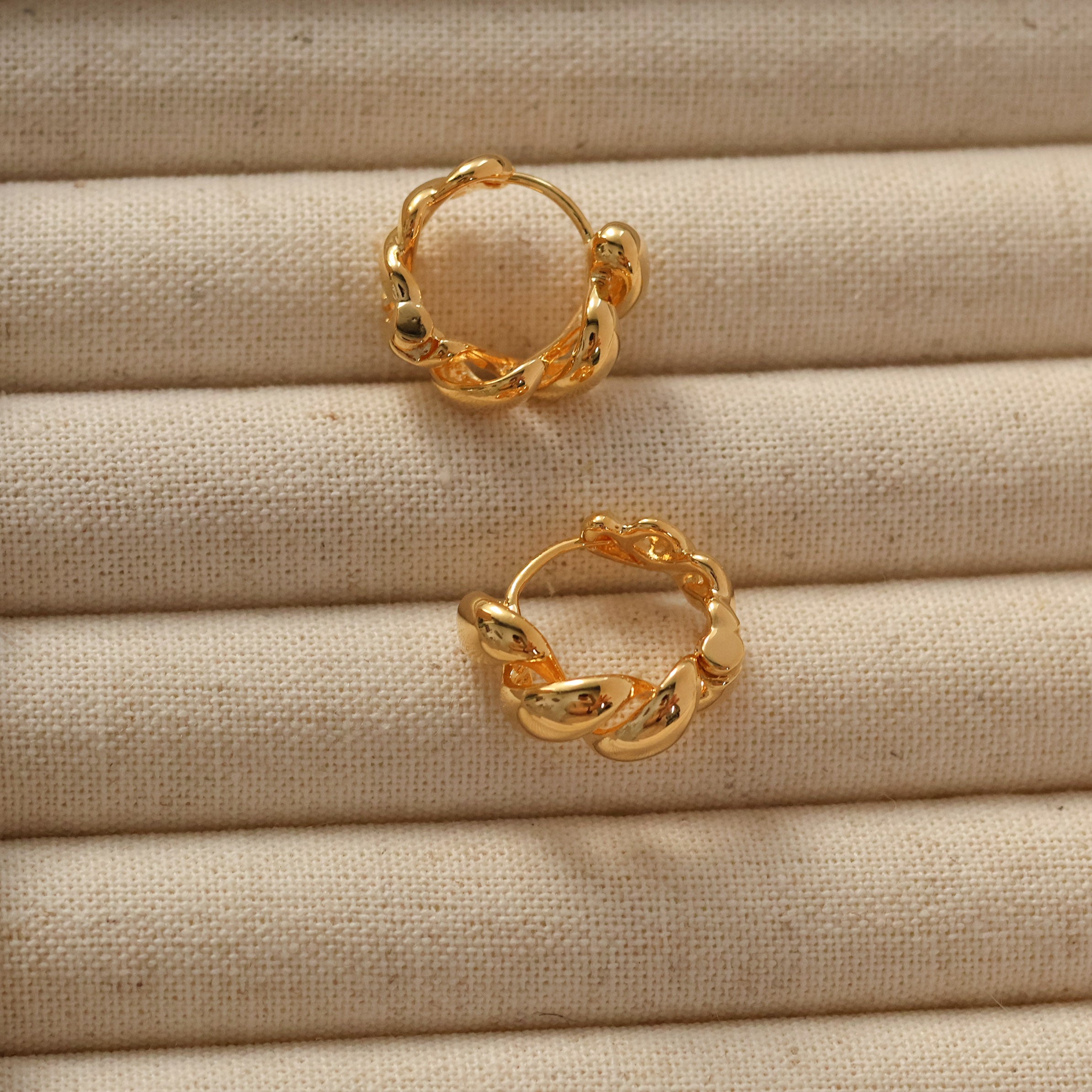 Quinn Gold Plated Twisted Huggies