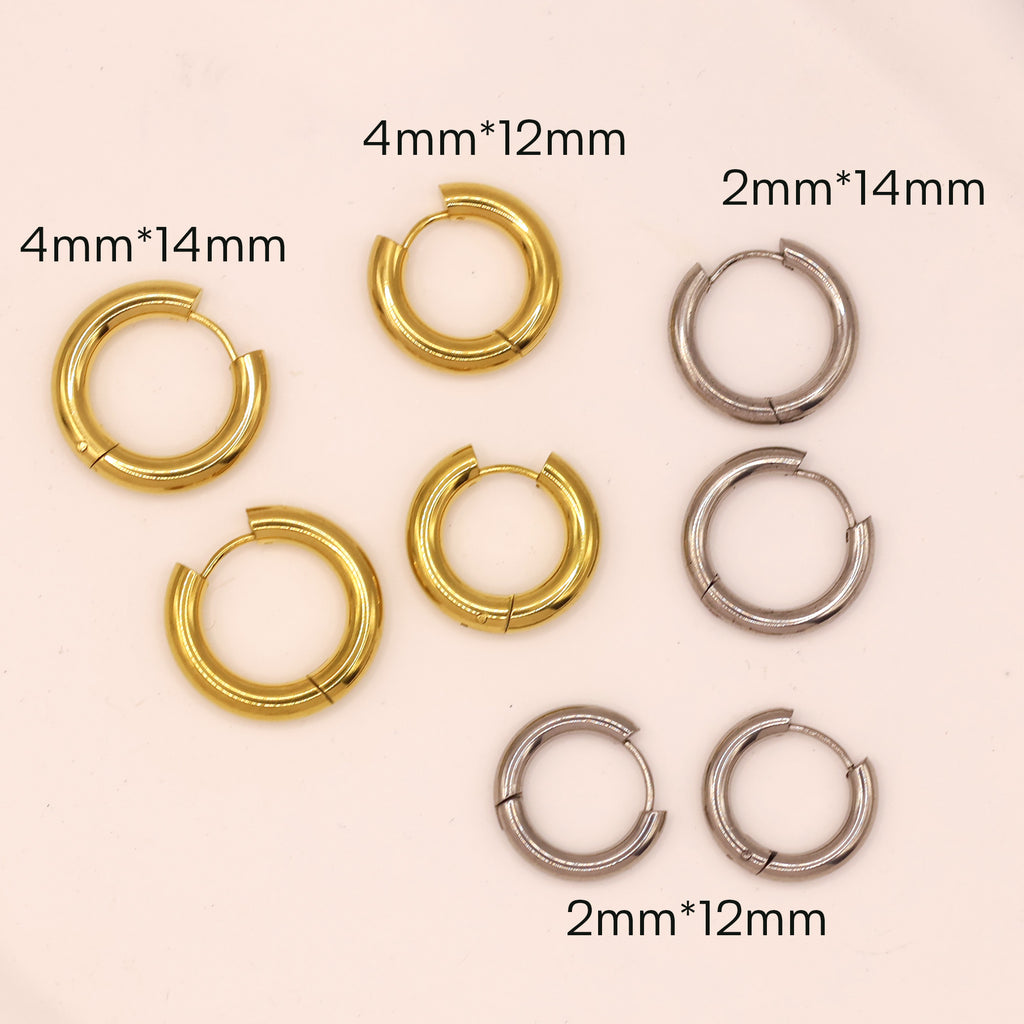 Minimalist gold plated huggies