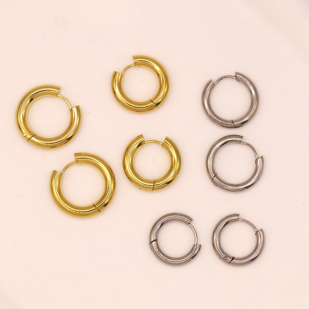 Minimalist gold plated huggies