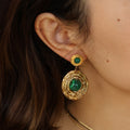 Sage Malachite Statement Earrings