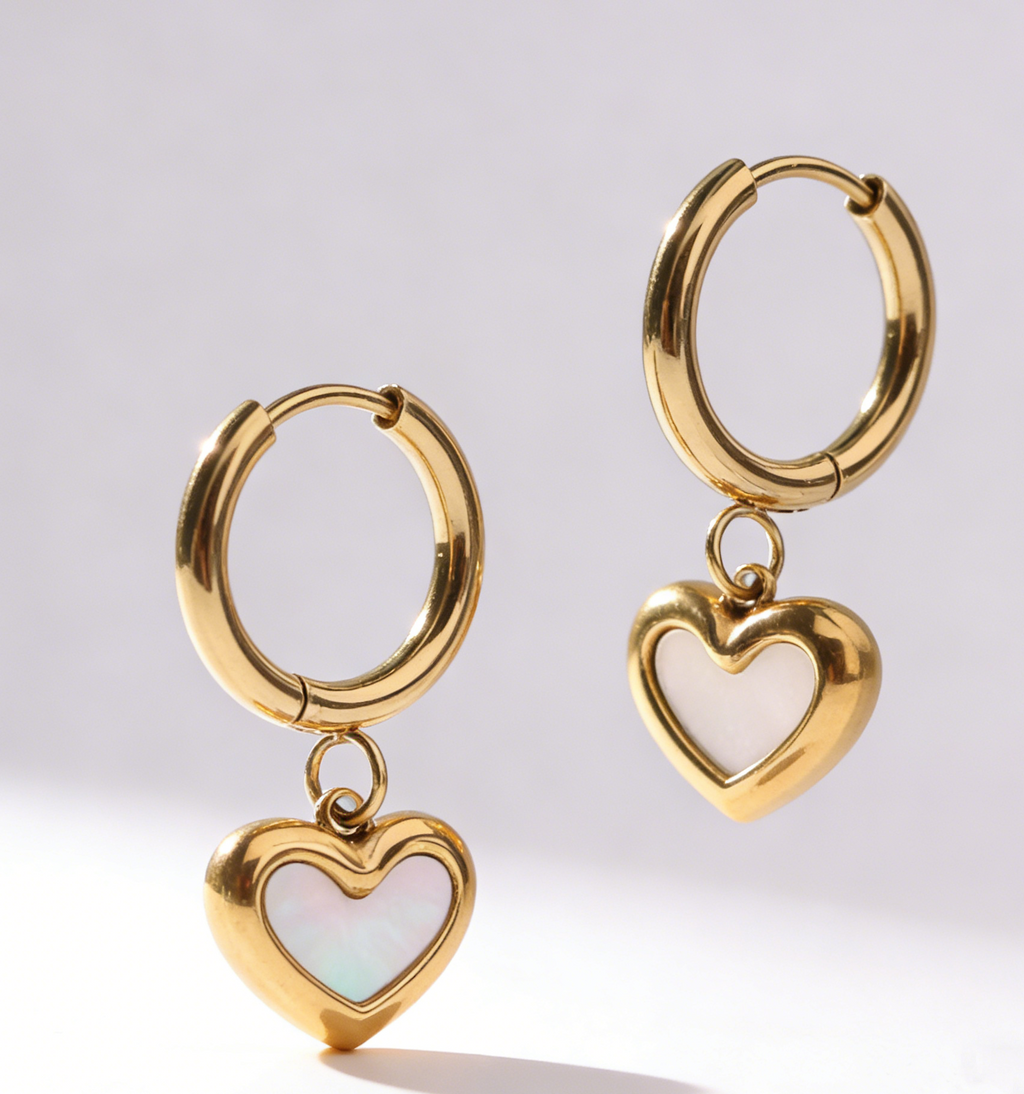 Devotion Heart Huggie Earrings - 18K Gold Plated & Tarnish-Proof