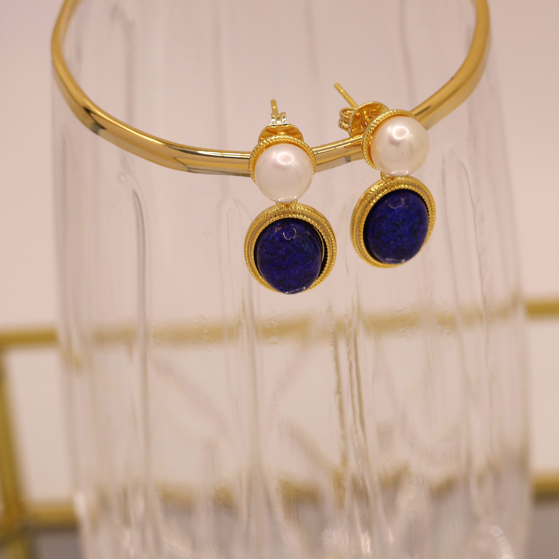 Vintage Azure Natural Pearl Earrings