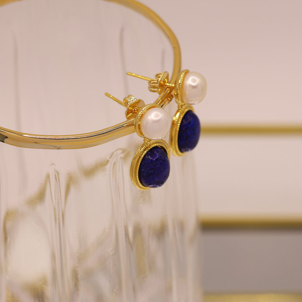 Vintage Azure Natural Pearl Earrings