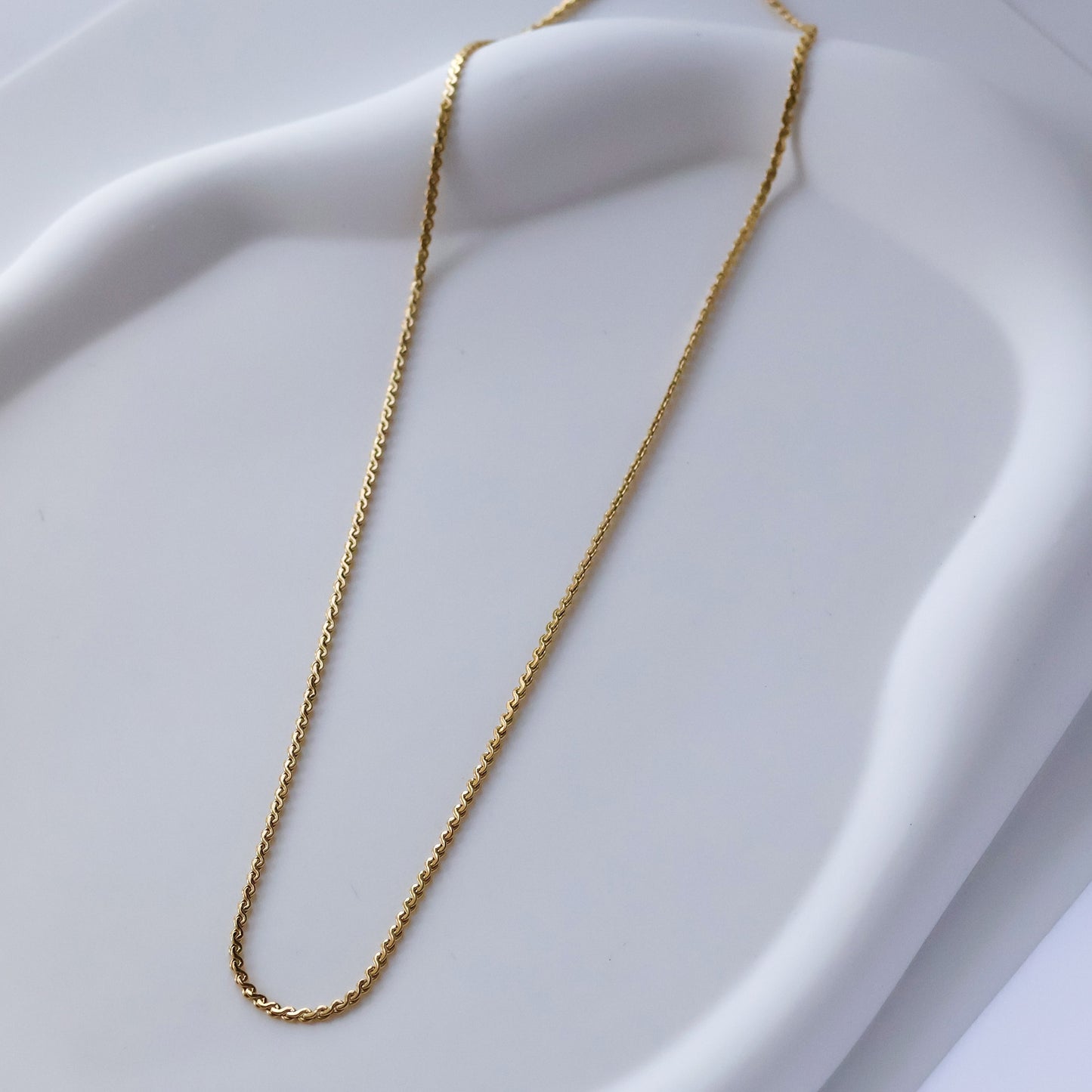 Plain necklace chains gold plated tarnish proof