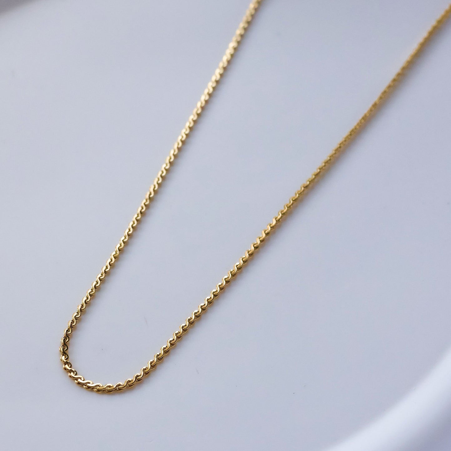 Plain necklace chains gold plated tarnish proof