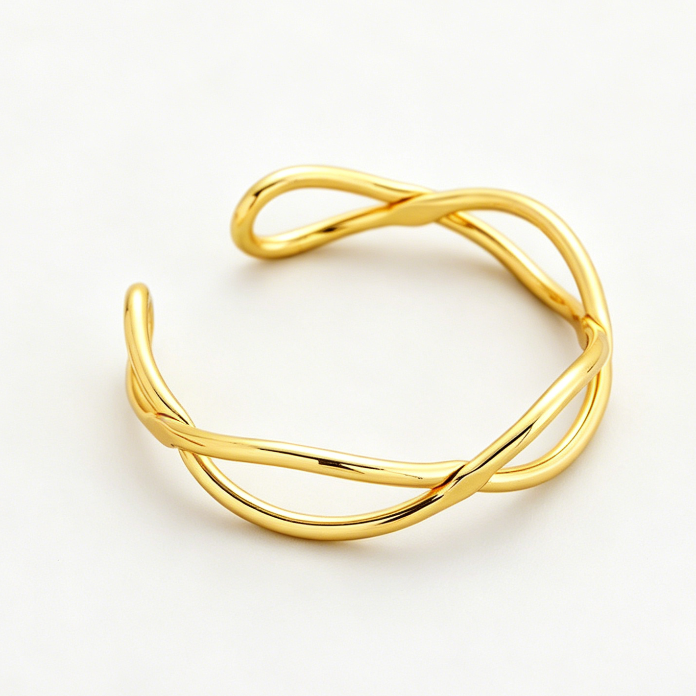 Gold Plated Eternity Open Bangle Best gift ideas under $50