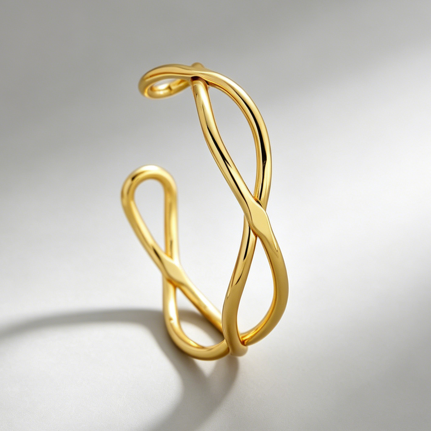 Gold Plated Eternity Open Bangle Best gift ideas under $50