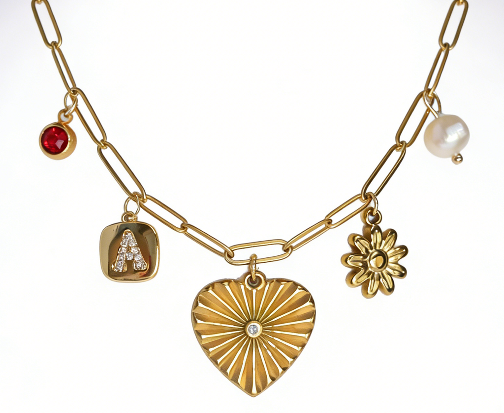 Golden Love Charm Necklace