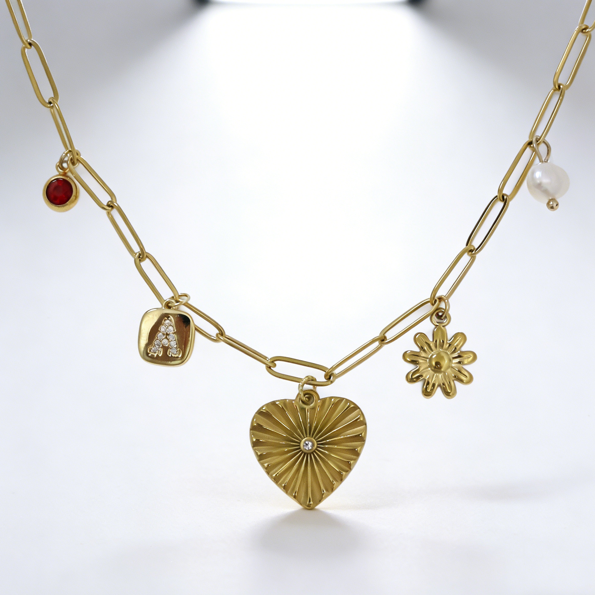 Golden Love Charm Necklace