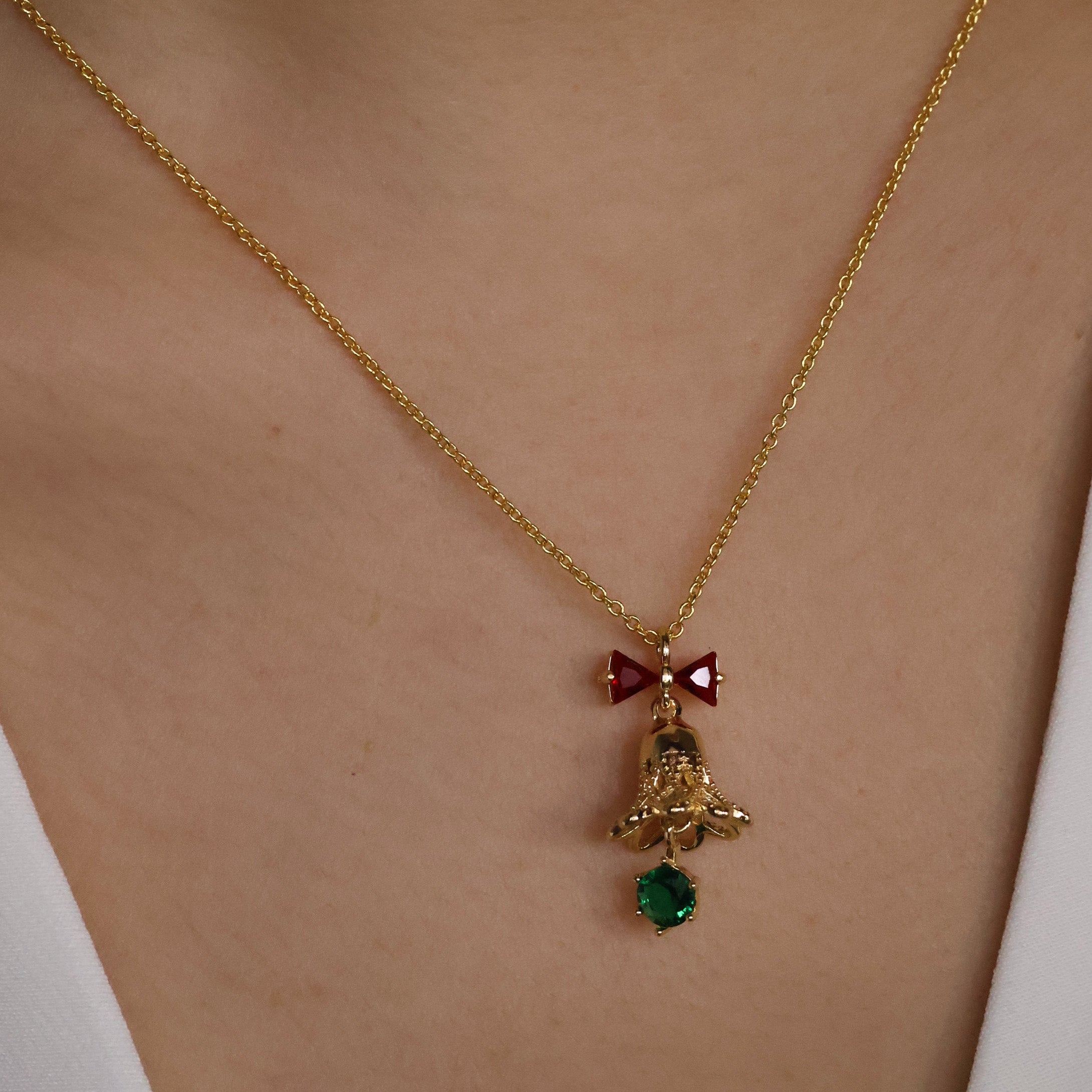 Jingle Bell Christmas Gold Plated Necklace