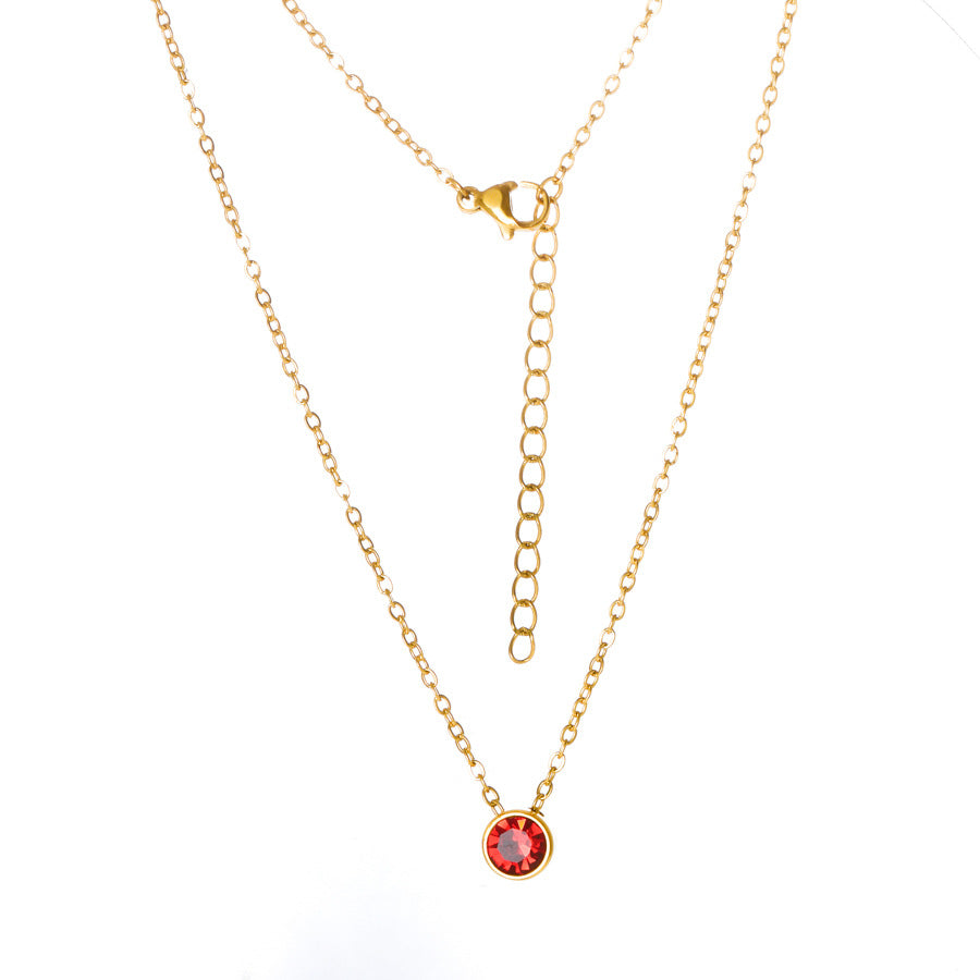 Personalised birthstone necklace real gold plated