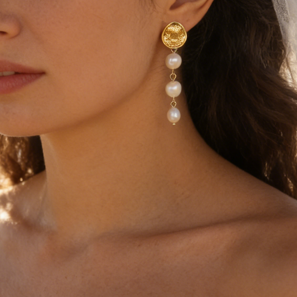 June pearl drop earring