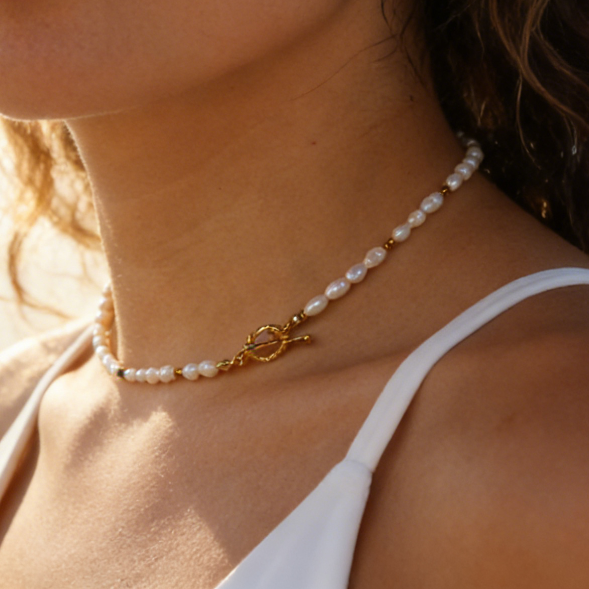 Freshwater Keshi Pearl Choker Necklace