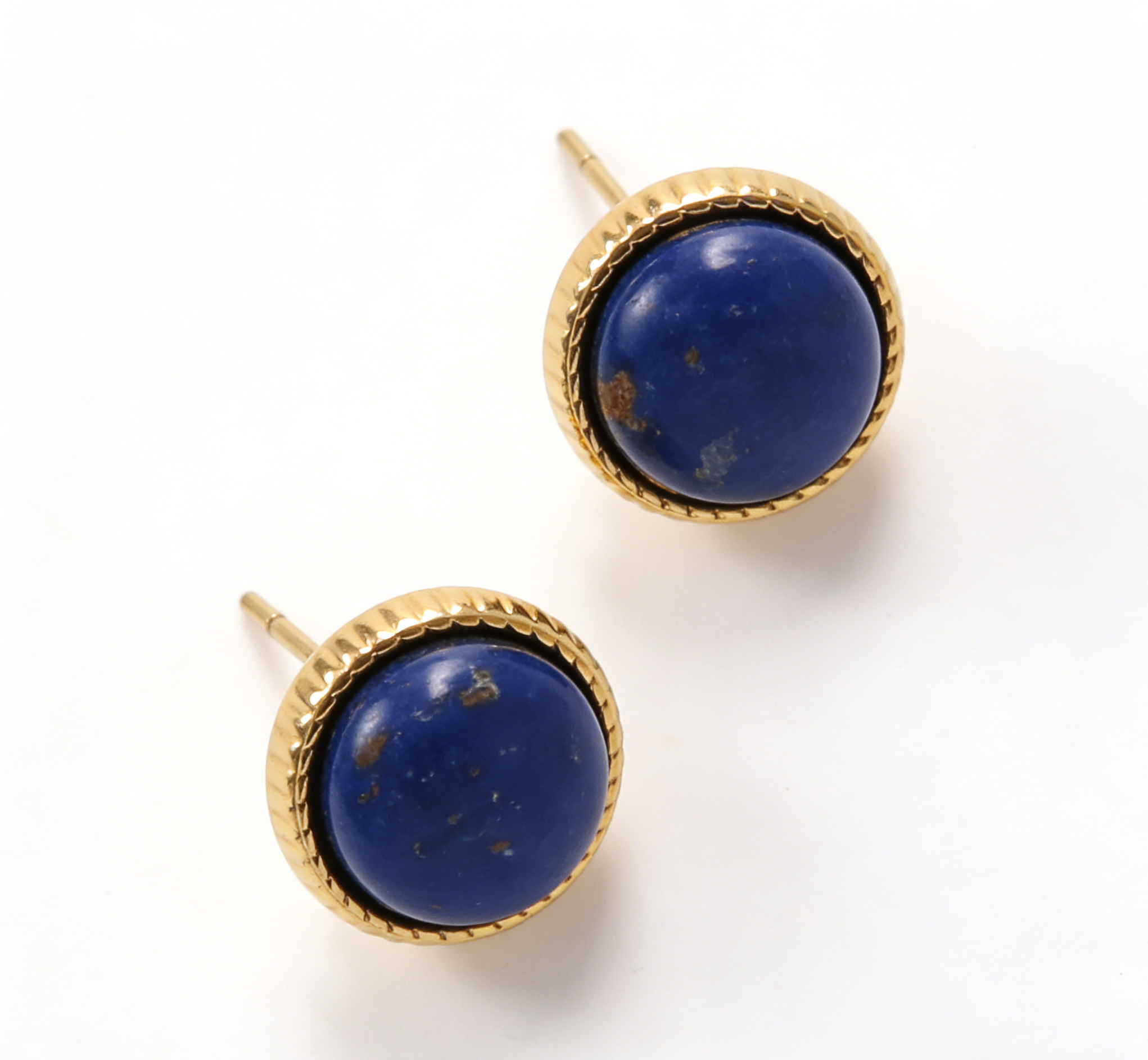 Natural stone stud earrings Malachite , Turquoise,  Lapis Lazuli