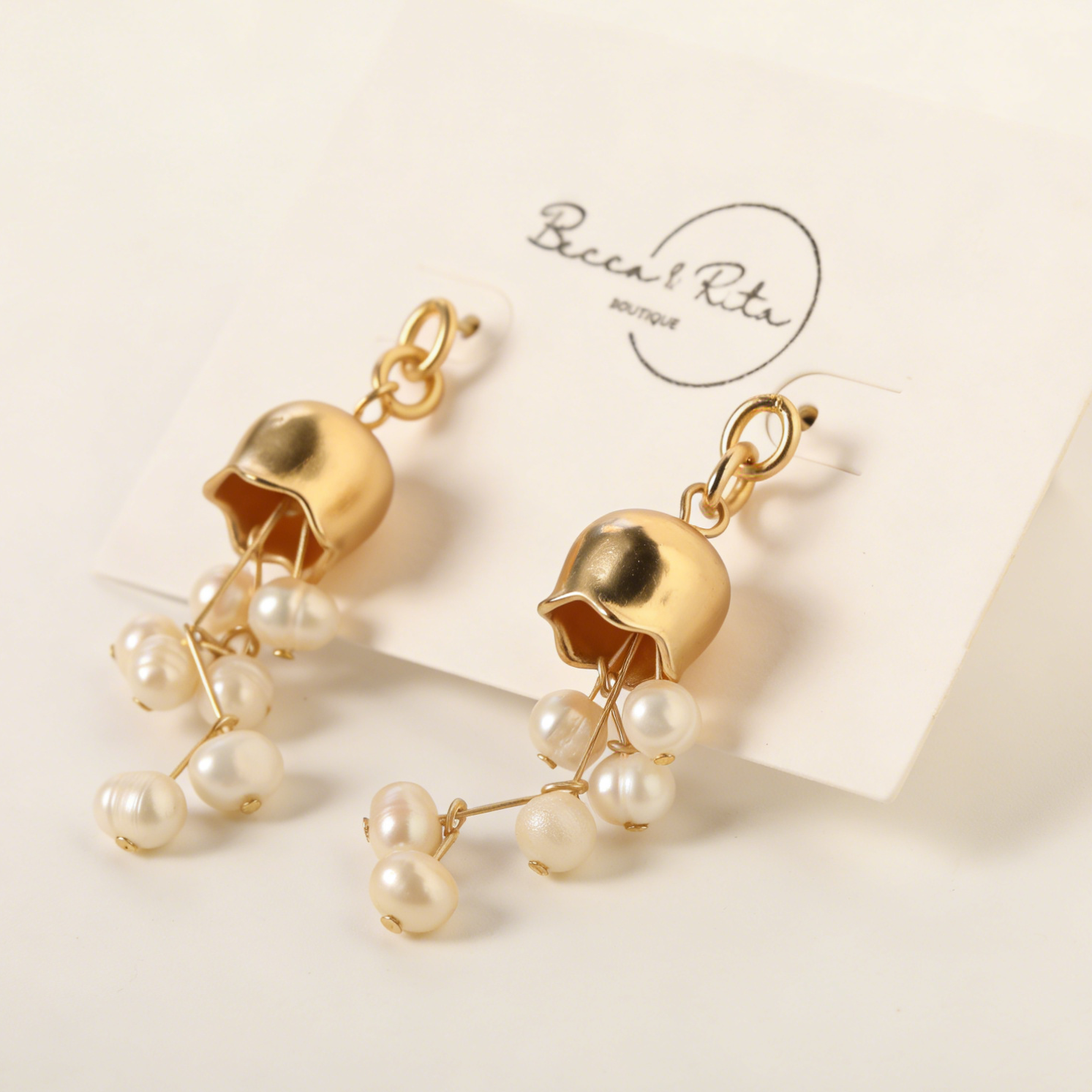 Lily of the Valley Cascading Pearl Earrings
