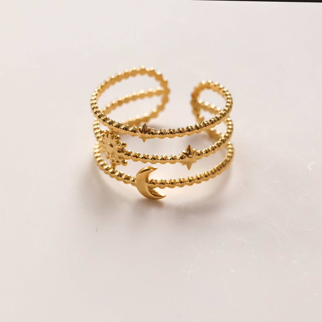 Lyra gold plated open ring