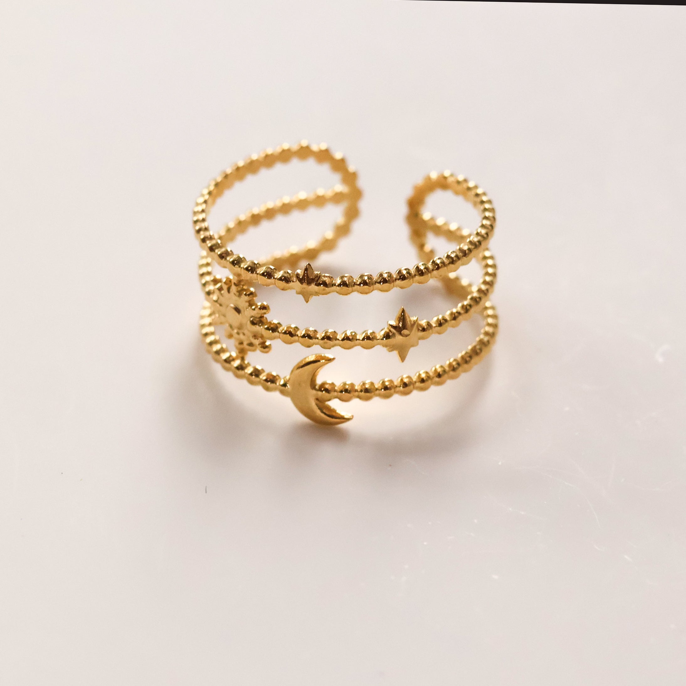 Lyra gold plated open ring