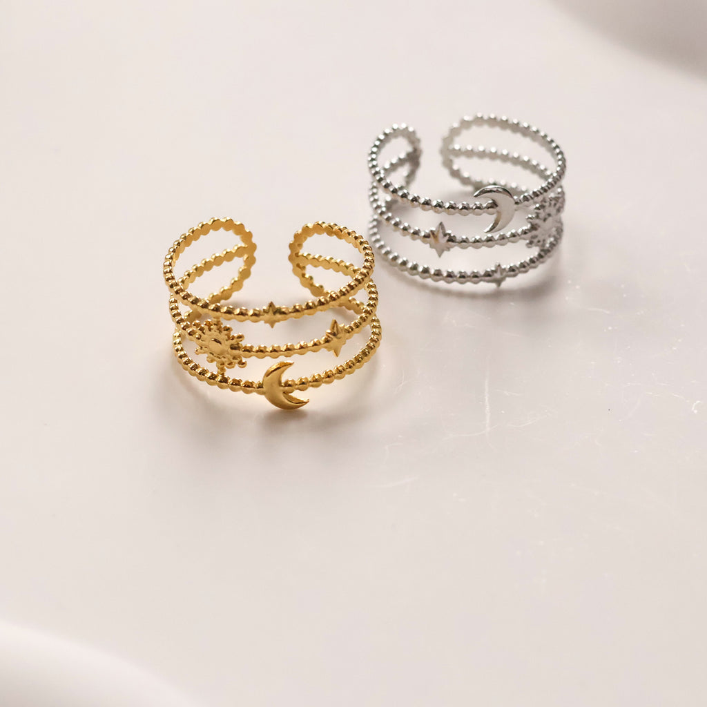 Lyra gold plated open ring