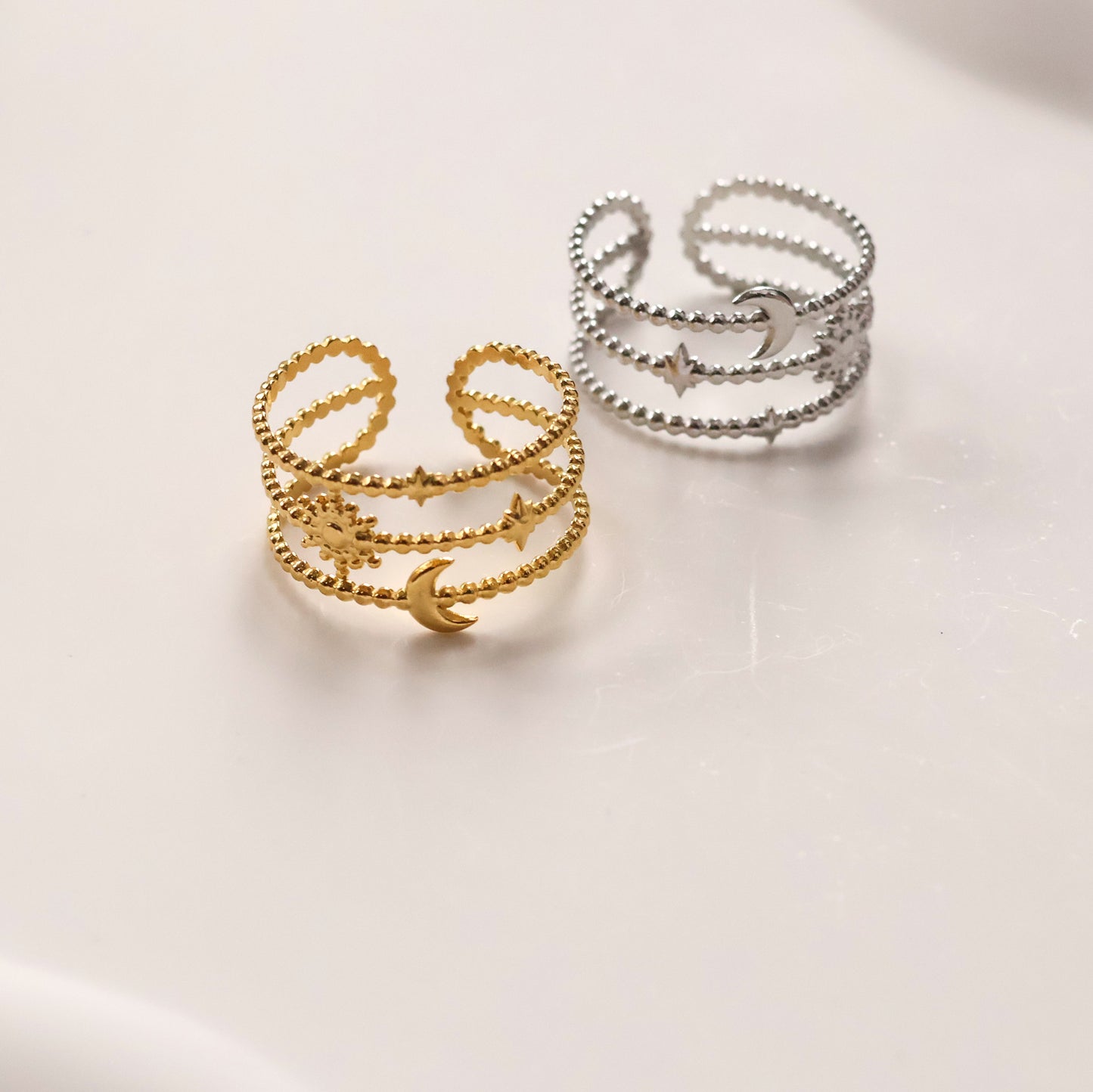 Lyra gold plated open ring