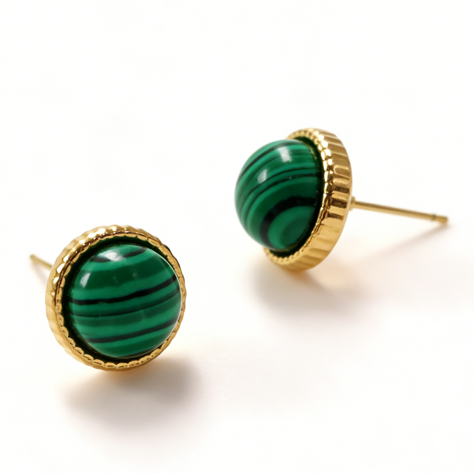 Natural stone stud earrings Malachite , Turquoise,  Lapis Lazuli