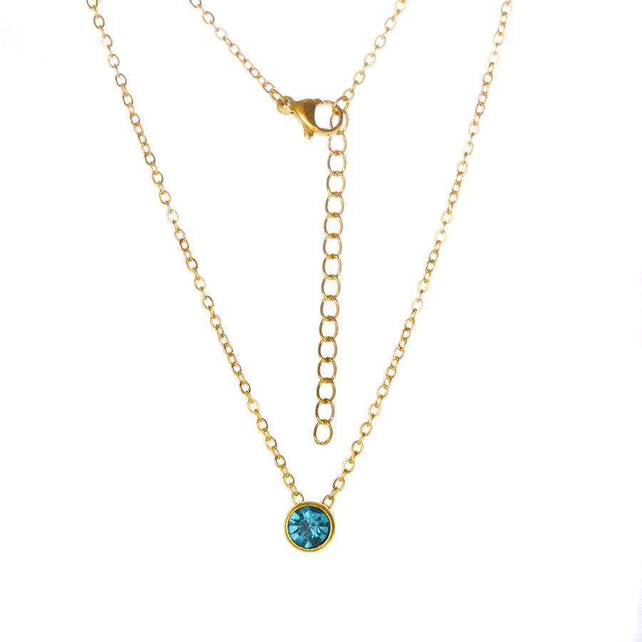 Personalised birthstone necklace real gold plated