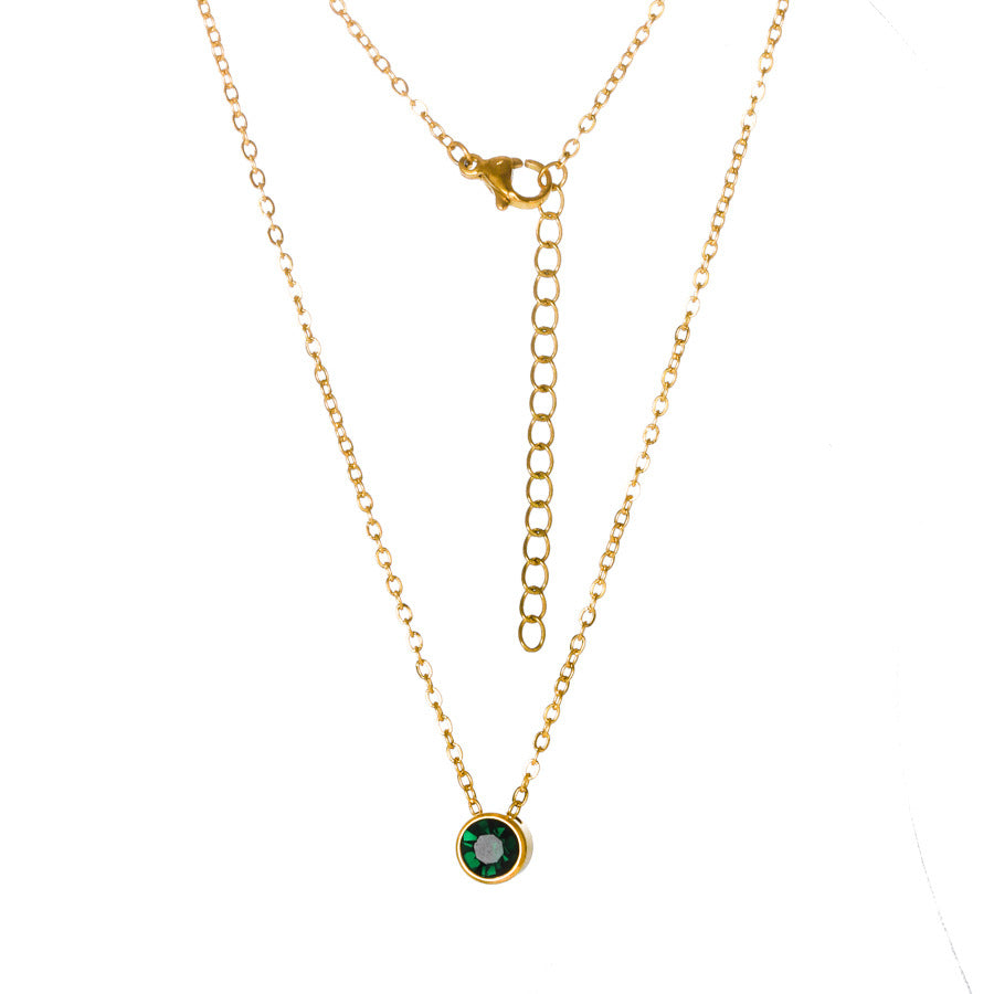 Personalised birthstone necklace real gold plated