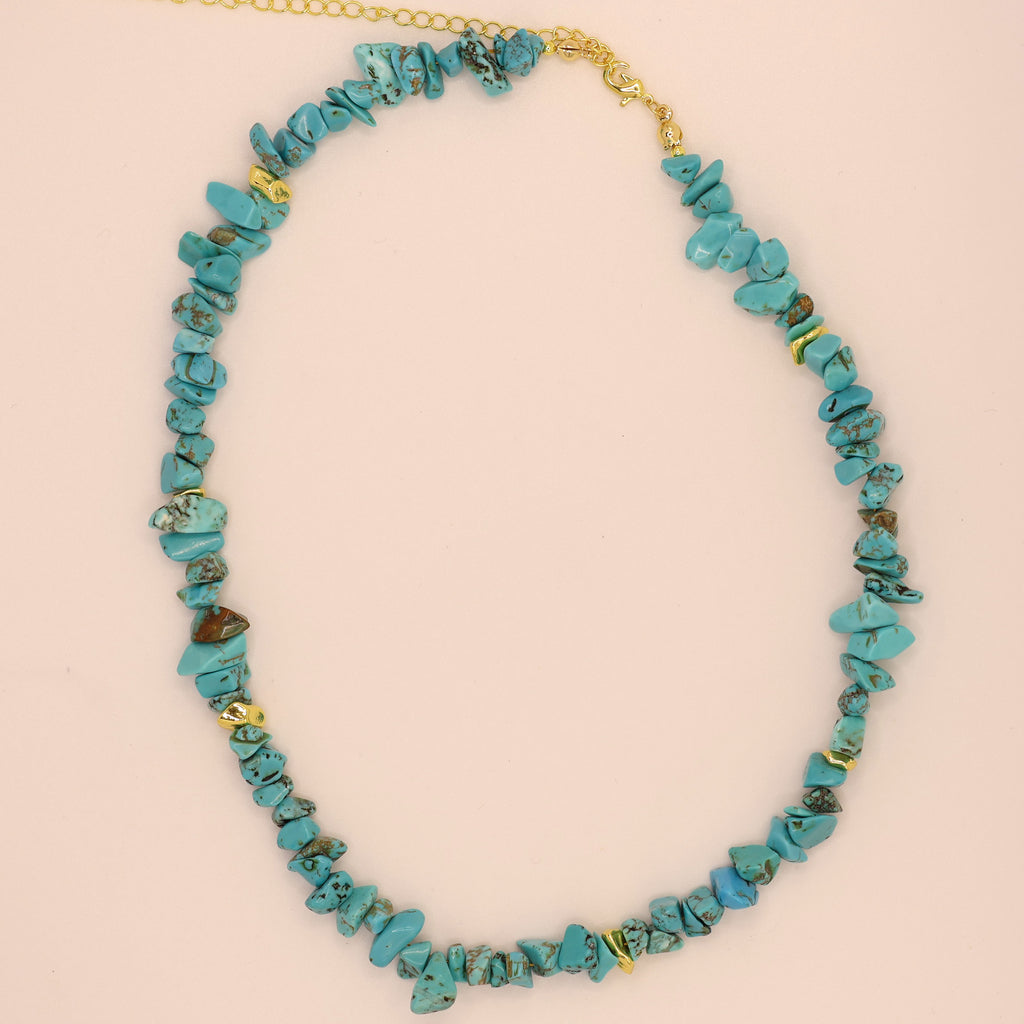 Callista Turquoise stone chip necklace handmade