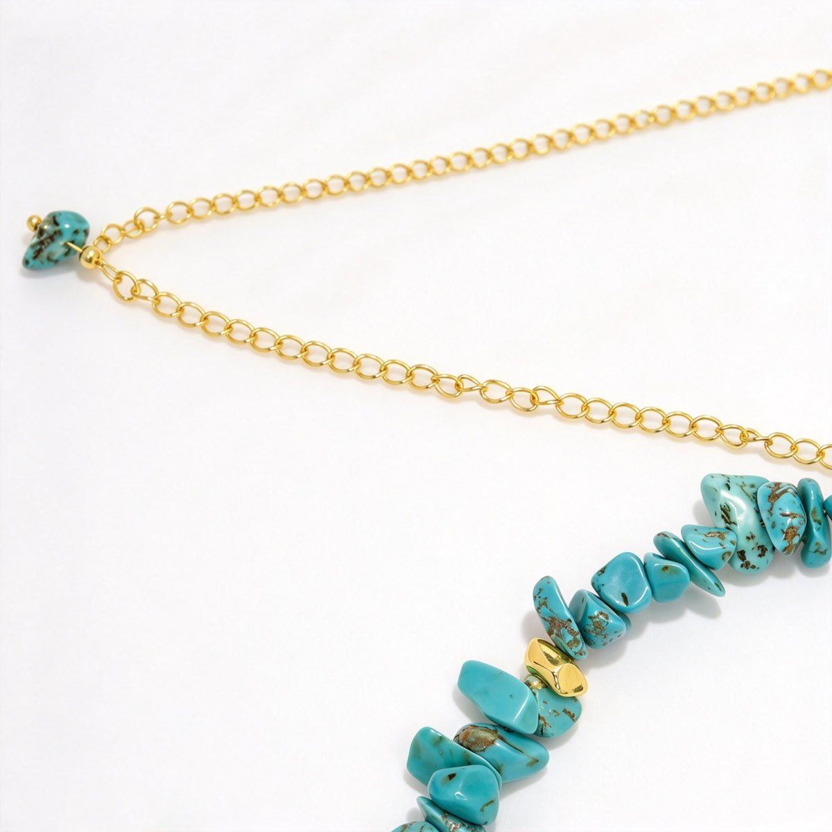 Callista Turquoise stone chip necklace handmade
