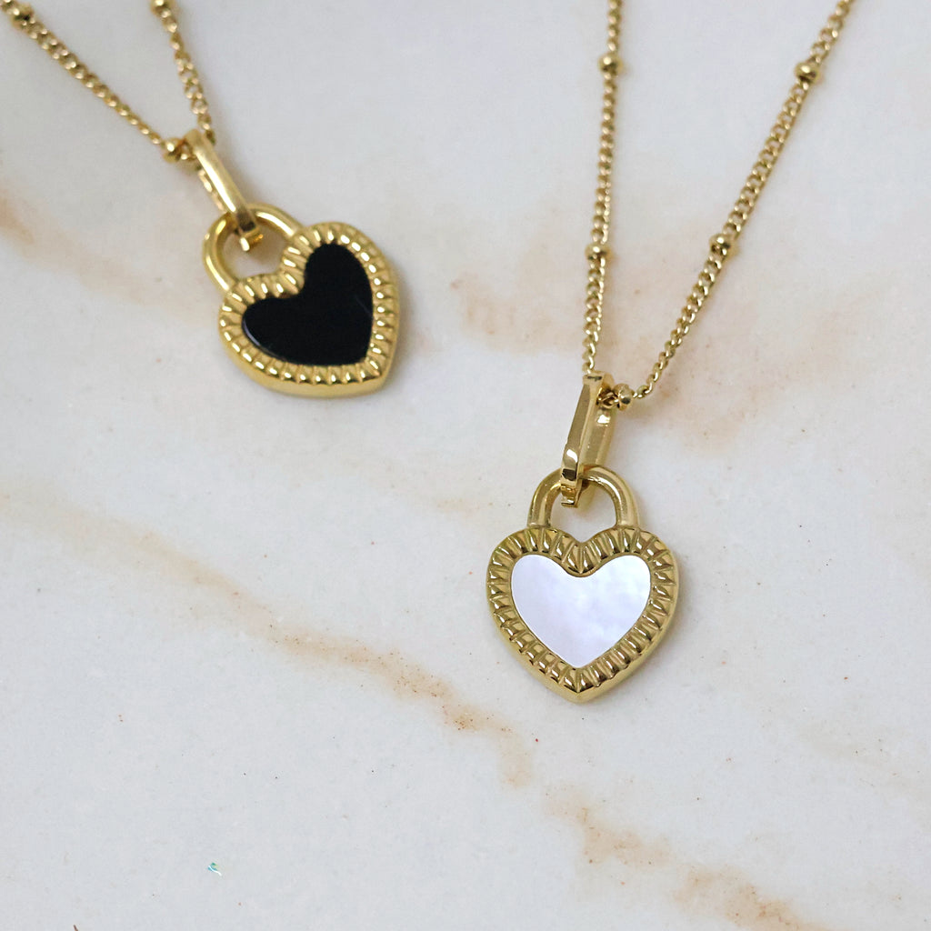 Double-Sided Heart Pendant Necklace