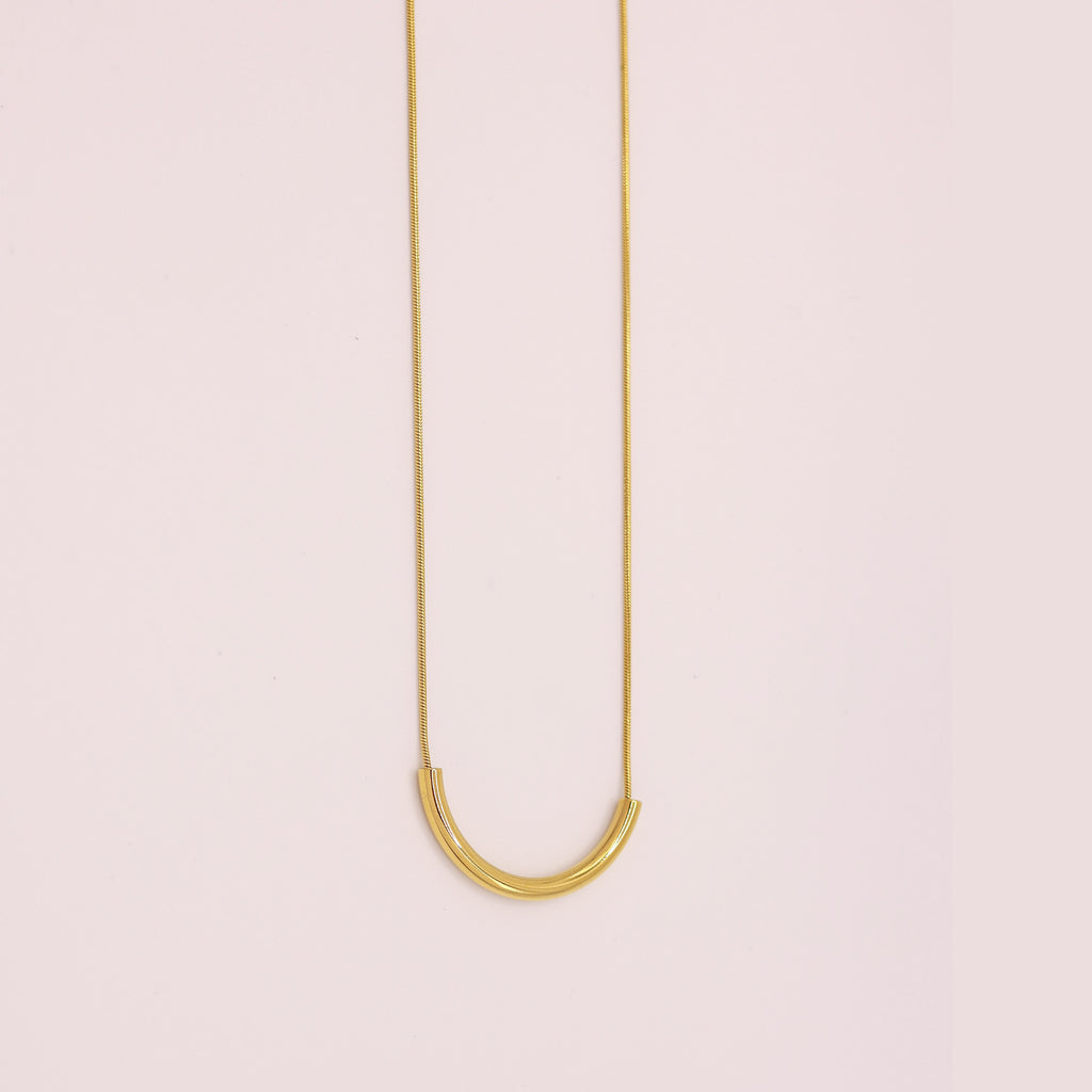 Gold plated smile necklace