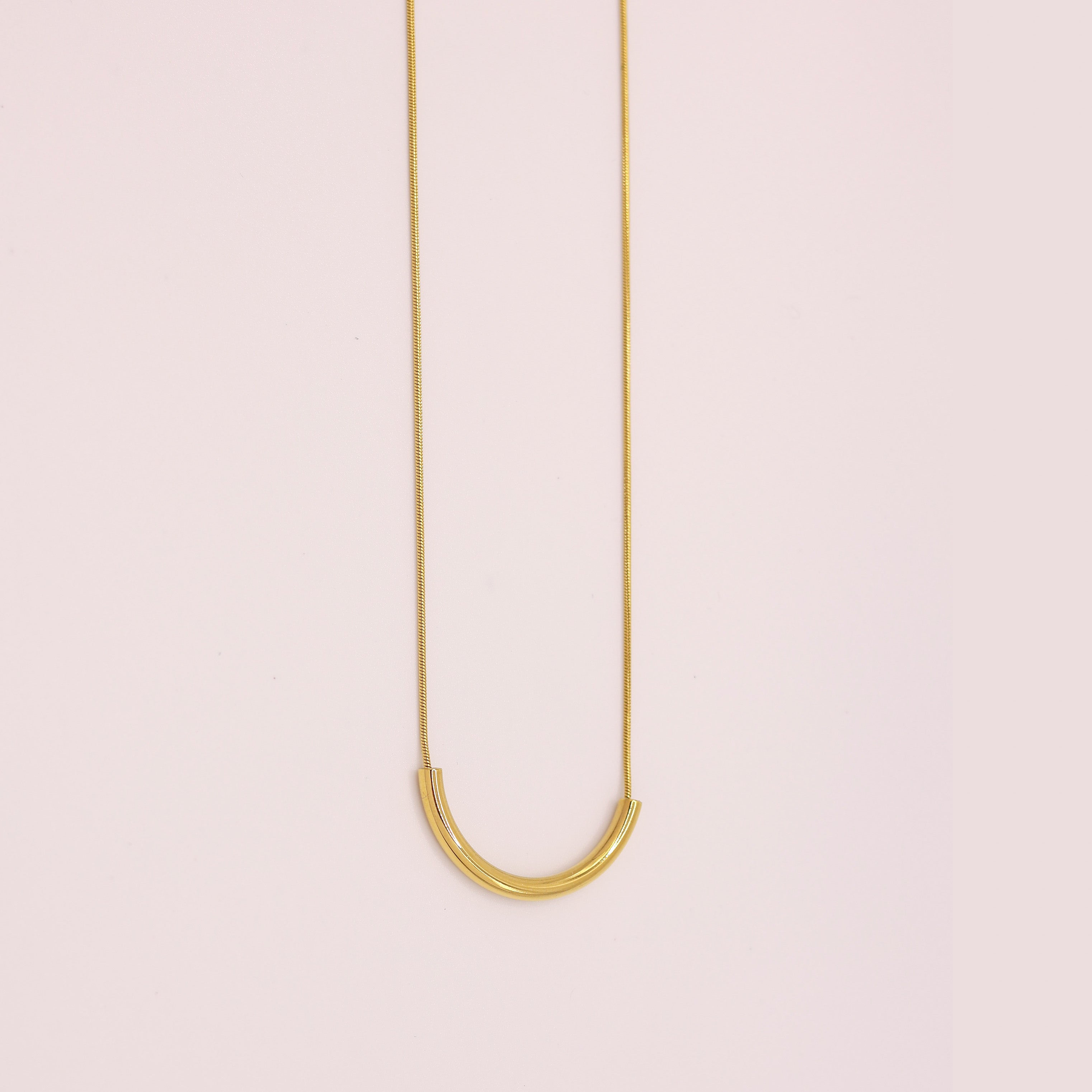 Gold plated smile necklace