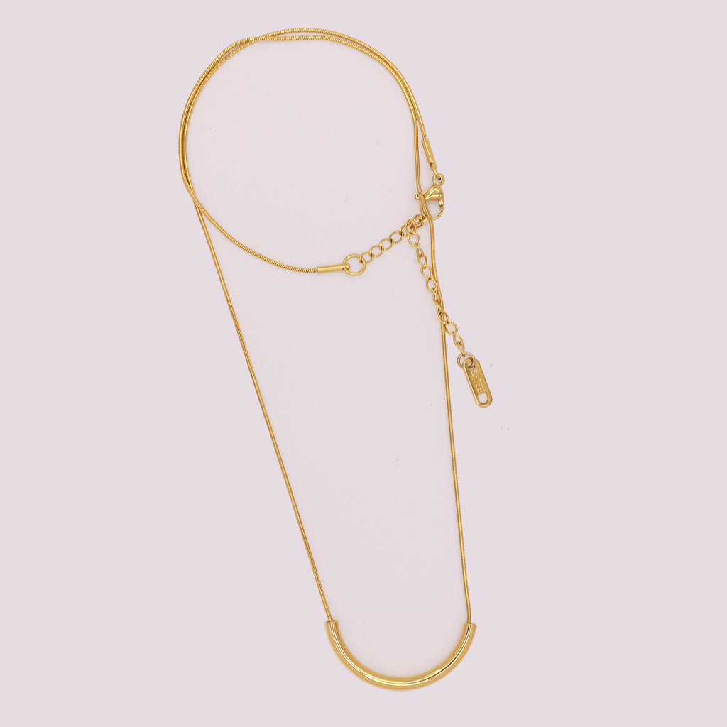Gold plated smile necklace
