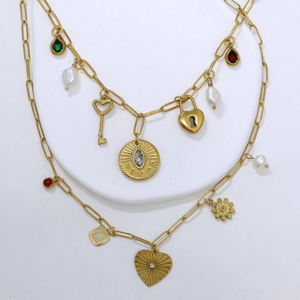 Golden Love Charm Necklace