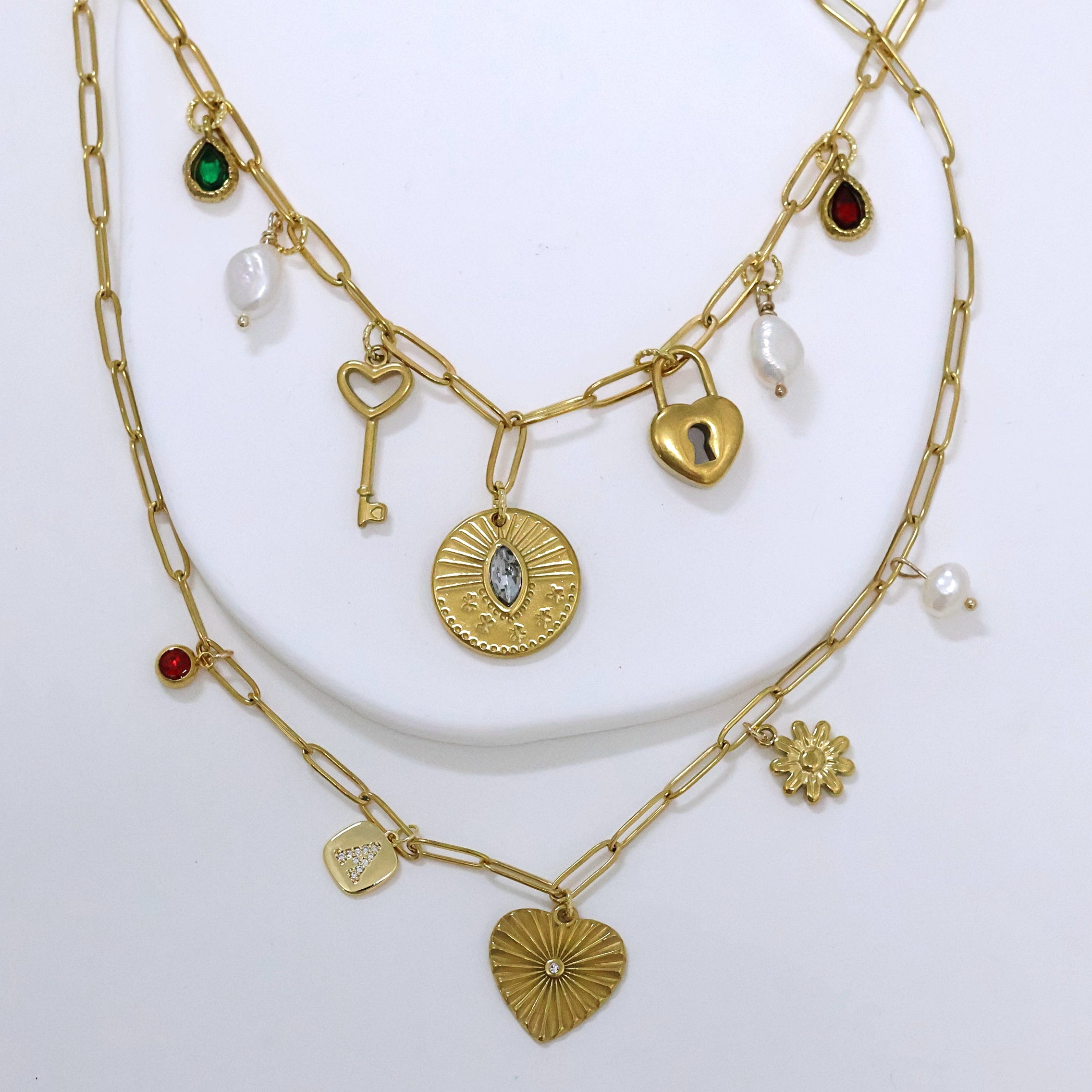 Golden Love Charm Necklace
