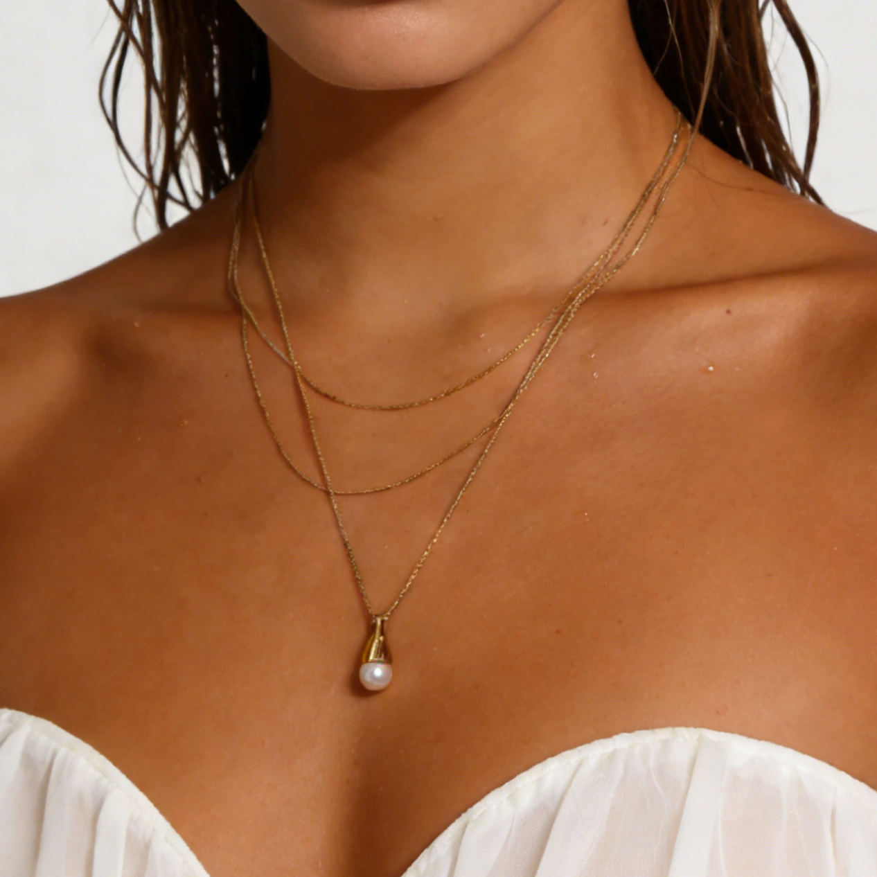 Lucia 18k gold plated Pearl necklace