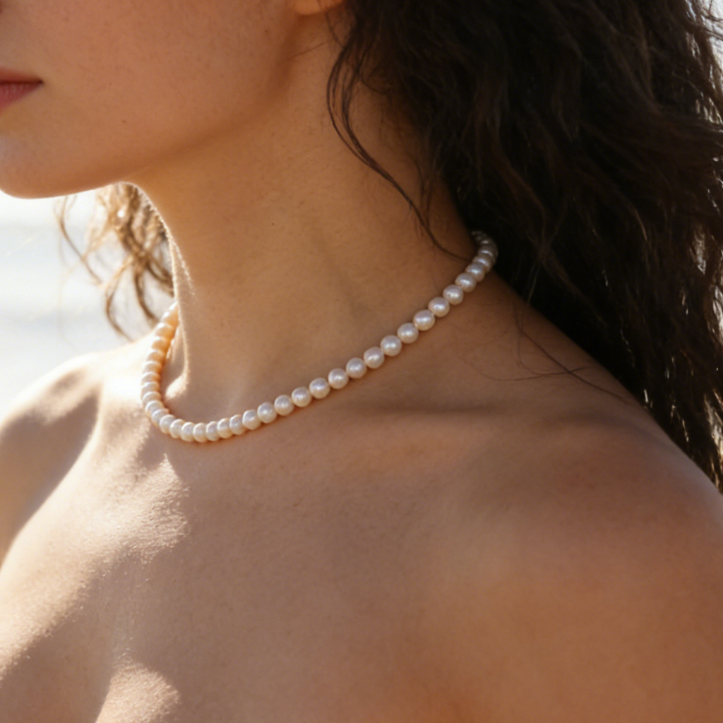Rosie classic pearl necklace handmade