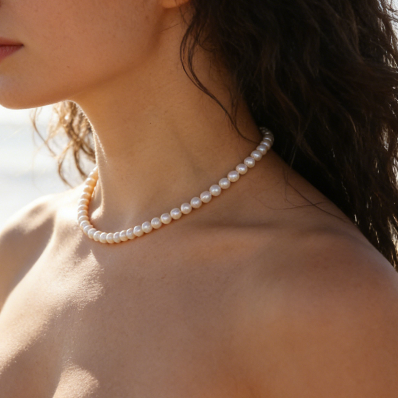 Rosie classic pearl necklace handmade