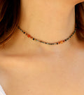 Lumi | Carnelian & Green Jasper Gold Beaded Choker