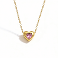 Rosalie Pink Heart Pendant Necklace
