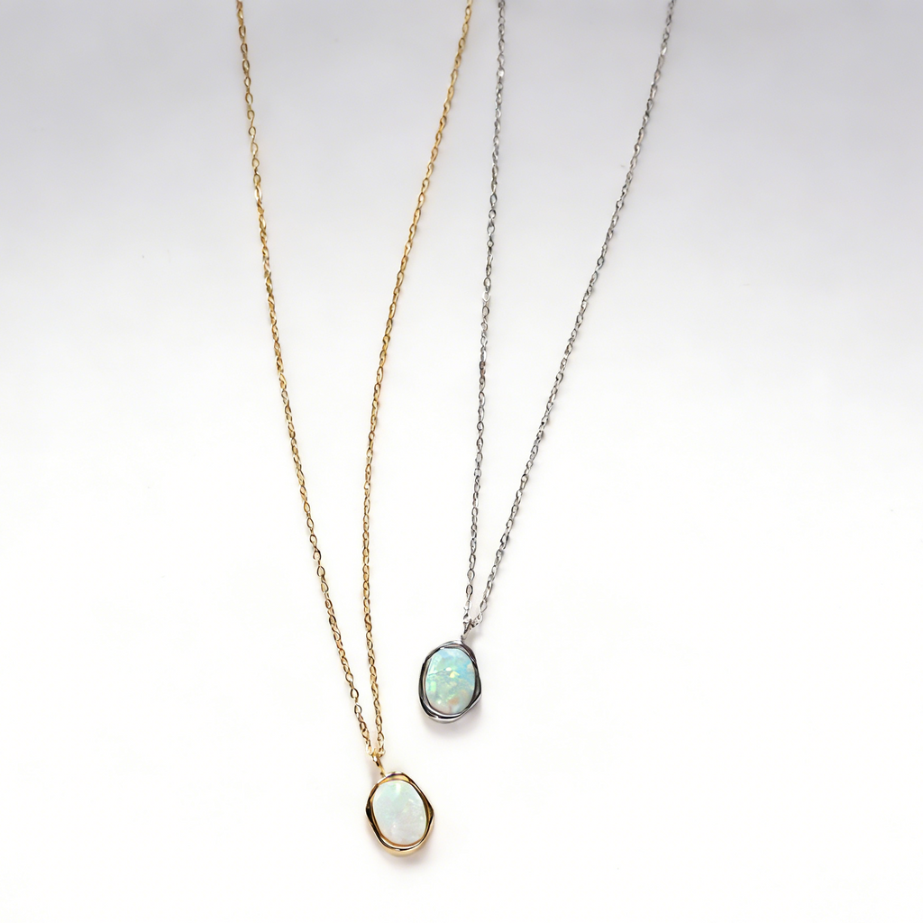 Eudora gold plated opal pendant necklace