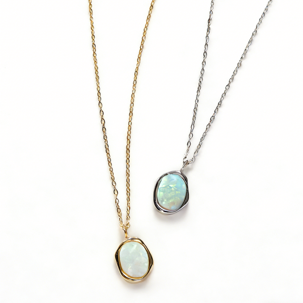 Eudora gold plated opal pendant necklace